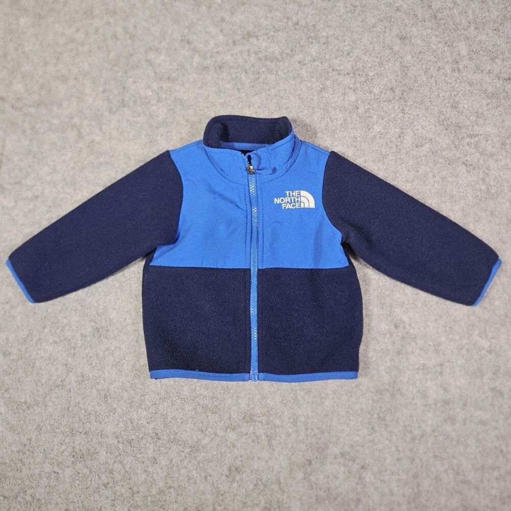 The North Face Infant Blue Denali Fleece Colorblock Jacket Full Zip Size 6-12M